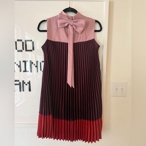 NWT Ted Baker Pink and Red Pleated Dress